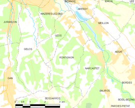 Mapa obce Rontignon