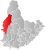 Sirdal markert med rødt på fylkeskartet