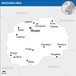 Lokasi Makedonia Utara