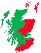 Regionale Mehrheiten beim Referendum 1979 in Schottland