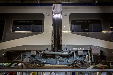 Jacobs bogie on a TER regional train in Alsace, France