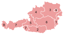 Peta pamérangan administratif Ostenrik