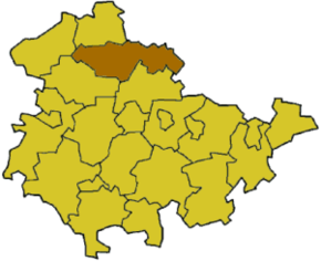 Poziția regiunii Kyffhäuserkreis