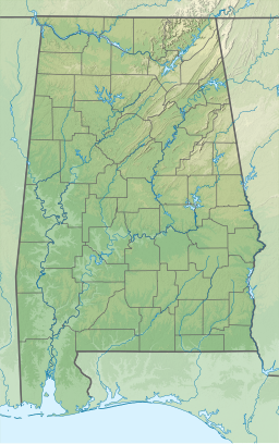 Location of Lake Wedowee in Alabama, USA.