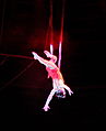 Luftakrobat, også kaldt trapezkunstner (trapezartist).
