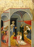 Andrea di Bartolo, Nativité de la Vierge, c. 1400, National Gallery of Art, Washington.