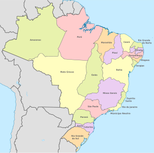 Provincias del Imperio del Brasil en 1889.