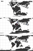 Global occurrences of Abelisauridae, Carcharodontosauridae, and Spinosauridae.png