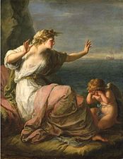 Ariadna abandonada por Teseo, obra de Angelica Kauffmann, antes de 1782.