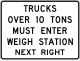 Zeichen R13-1 Lkw über 10 Tonnen müssen Wiegestation anfahren