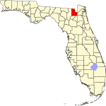 Округ Бейкер на карте штата.