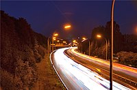 Début de l'autoroute à Luxembourg.