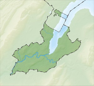 レマン湖の位置（ジュネーヴ州内）