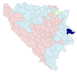 斯雷布雷尼察在波黑的位置