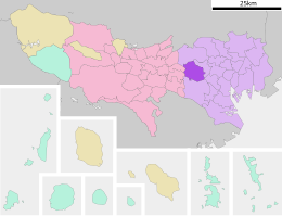 Suginamin sijainti Tokion metropolissa