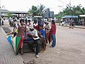 Cambodians working at the Poipet border