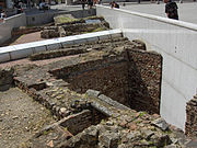 Restos de barracóns da lexión en Vindobona, na Michaelerplatz de Viena.