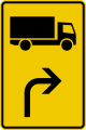 Zeichen 442-21 Vorwegweiser für Lastkraftwagen (rechtsweisend)