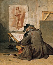 Jean Siméon Chardin, Jeune étudiant dessinant, vers 1738.