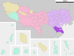 Location of Ōta in Tokyo Metropolis