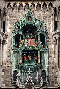 Rathaus-Glockenspiel est magnum horologium mechanicum in Germania