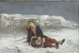 Alphonse Chigot (1824-1917), Soldat français blessé dans la neige, 1871, oil painting, 19.5 x 27 cm.jpg