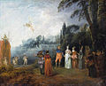 Antoine Watteau: Odplutí na Kythéru, asi 1710