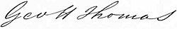 George Henry Thomasʼ signatur