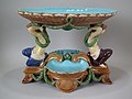 Centrepiece, 16.5 in, coloured glazes, Revivalist in style, c. 1870