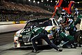 Image 15 Pit stop Photo: United States National Guard Dale Earnhardt, Jr.'s Hendrick Motorsports pit crew execute a pit stop at a Sprint Cup Series competition at Darlington Raceway, South Carolina, in May 2008. In motor sport, pit stops are when the racing vehicle gets more fuel, new wheels, repairs, mechanical adjustments, a driver change, or any combination of the above. More selected pictures