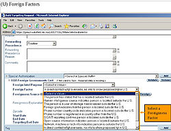 Foreignness Factors to select in the Unified Targeting Tool (UTT).