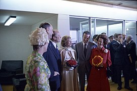 King Baudoin I and Queen Fabiola of Belgium Welcome President Gerald R. Ford and First Lady Betty Ford at Zavantem Airport in Brussels, Belgium - NARA - 23898475.jpg