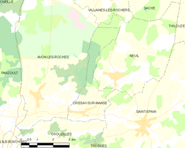 Mapa obce Crissay-sur-Manse