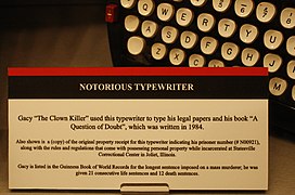National Museum of Crime and Punishment - John Wayne Gacy Typewriter (2868562343).jpg