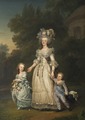 Marie Antoinetta s dětmi Marií Terezií a Ludvíkem Josefem od Adolfa Wertmüllera z roku 1785