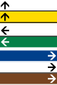 Schema di montaggio delle diverse direzioni (ma con schema dei colori errato)