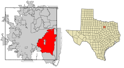 Location of Arlington in Tarrant County, ٹیکساس