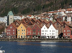Barrio de Bryggen en la ciudad de Bergen