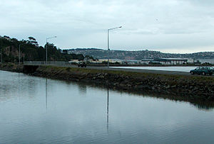 Causeway across the mouth of the Andersons Bay Inlet