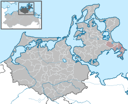 Läget för kommunen Baabe i Landkreis Vorpommern-Rügen