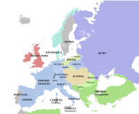 1812, la Europa del bloqueo continental, máxima expansión del Imperio napoleónico.