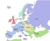 1812, la Europa del bloqueo continental, máxima expansión del Imperio napoleónico.