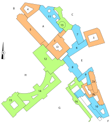 Lageplan der Trakte in der Hofburg