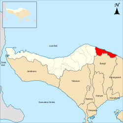 Peta kecamatan Téjakula ring Kabupatén Buléléng, Bali