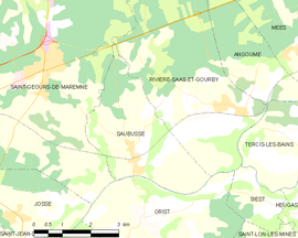 Mapa obce Saubusse