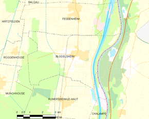 Poziția localității Blodelsheim