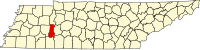Округ Декатур на мапі штату Теннессі highlighting