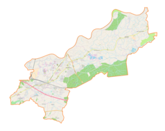 Mapa konturowa gminy Niepołomice, po lewej nieco na dole znajduje się punkt z opisem „Podłęże”