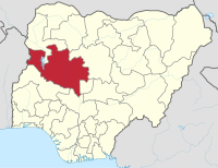 मानचित्र जिसमें नाइजर राज्य Niger State हाइलाइटेड है
