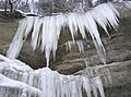 vereister Wasserfall in der Pähler Schlucht